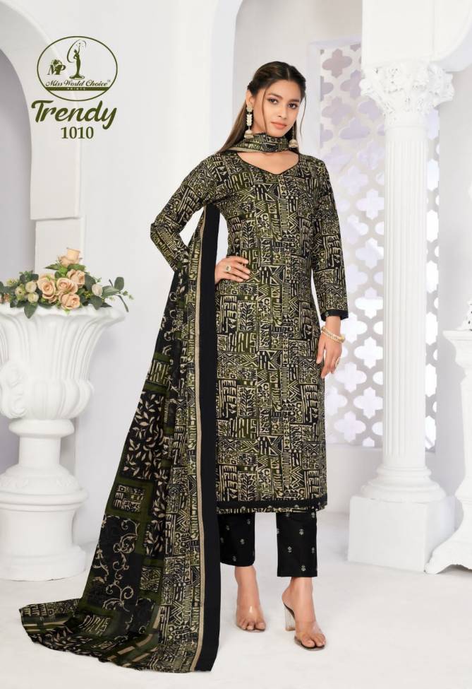 Trendy Vol 1 By Miss World Choice Printed Cotton Dress Material Wholesale Market In Surat
